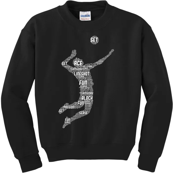 Volleyball Player Kids Sweatshirt