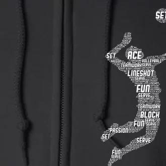 Volleyball Player Full Zip Hoodie