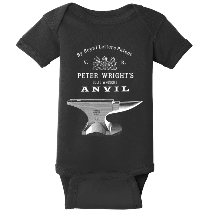 Vintage Peter Wright Anvil Blacksmithing Baby Bodysuit