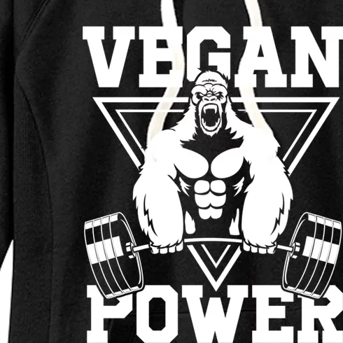 Vegan Power Workout Muscle Gorilla Bodybuilding Women's Fleece Hoodie