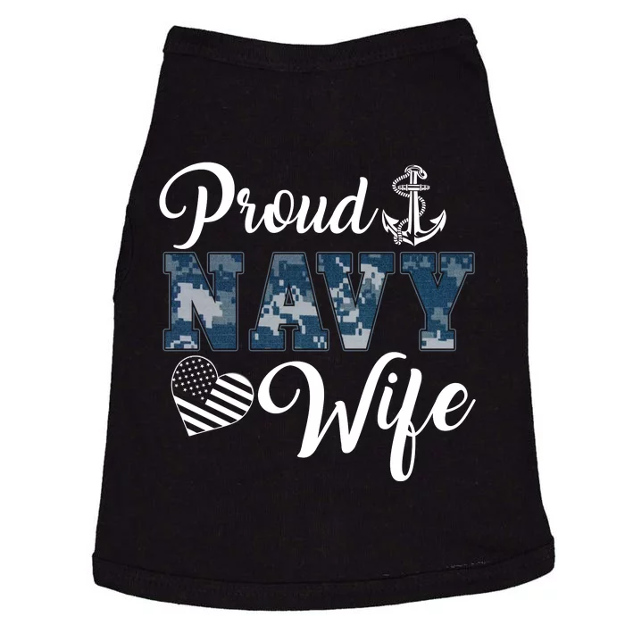 Vintage Proud Wife Of A Navy For Veteran Gift Doggie Tank