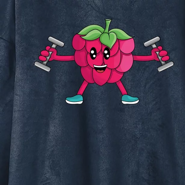 Veggie Power Workout Raspberry Fun Raspberry Raspberry Gift Hooded Wearable Blanket