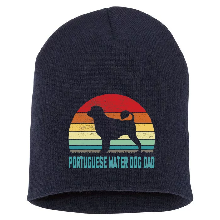 Vintage Portuguese Water Dog Dad Dog Lover Short Acrylic Beanie