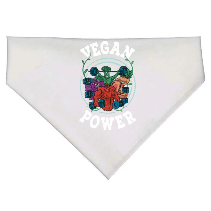 Vegan Power Workout Vegetable Vegan Day Vegetarian Gift USA-Made Doggie Bandana