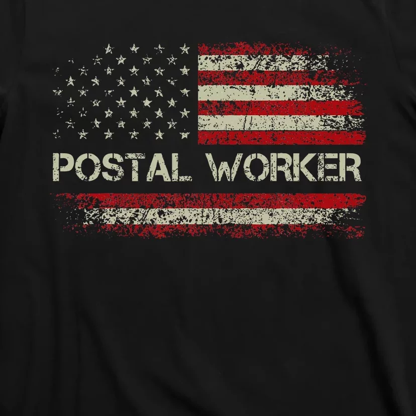 Vintage Postal Worker American Flag Us Postal Service T-Shirt