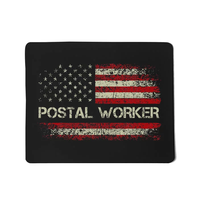 Vintage Postal Worker American Flag Us Postal Service Mousepad