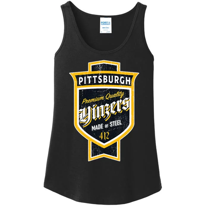 Vintage Pittsburgh Yinzer Beer Label Yinzer Pride Ladies Essential Tank