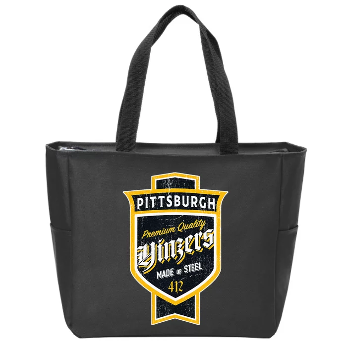 Vintage Pittsburgh Yinzer Beer Label Yinzer Pride Zip Tote Bag