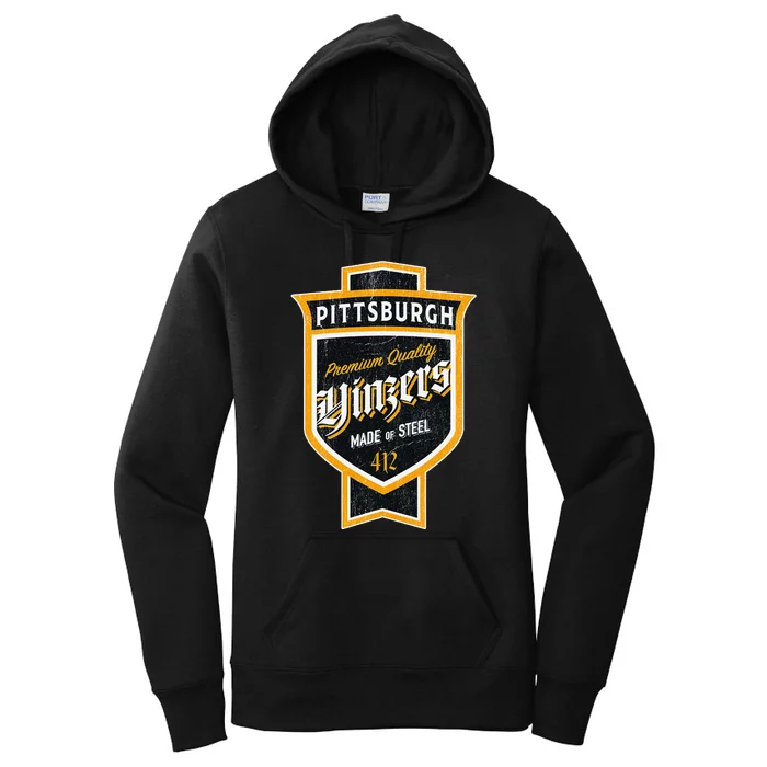 Vintage Pittsburgh Yinzer Beer Label Yinzer Pride Women's Pullover Hoodie