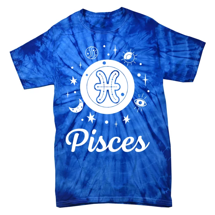 Vintage Pisces Zodiac Sign Gift Tie-Dye T-Shirt