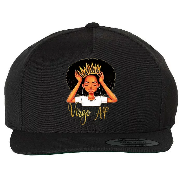 Virgo Queen Af Zodiac Floral Birthday Gift Funny Gift Wool Snapback Cap