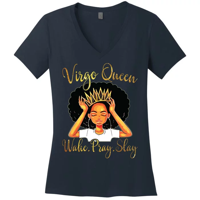 Virgo Queens Are Born In August 23 September 22 Women's V-Neck T-Shirt