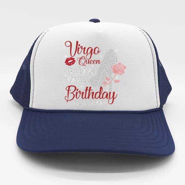 Virgo Queen Bad Boujee Birthday Behavior High Heels Gift Trucker Hat