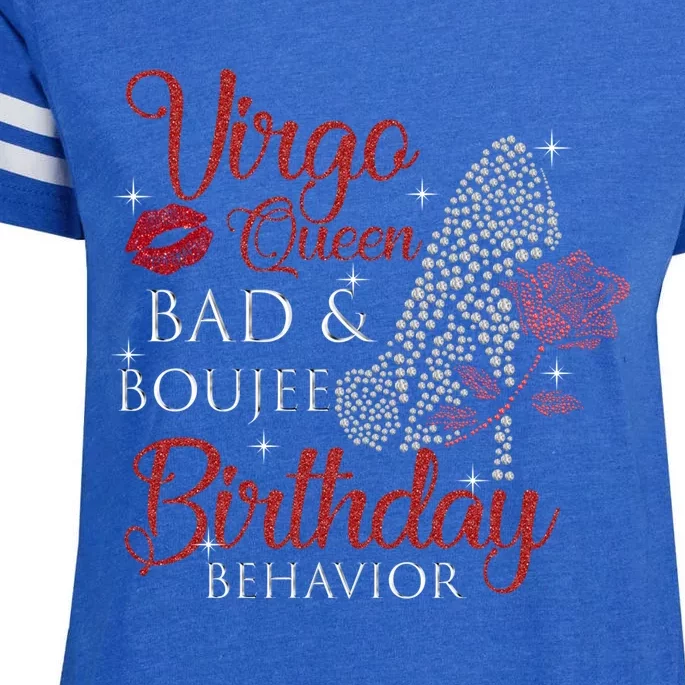 Virgo Queen Bad Boujee Birthday Behavior High Heels Gift Enza Ladies Jersey Football T-Shirt