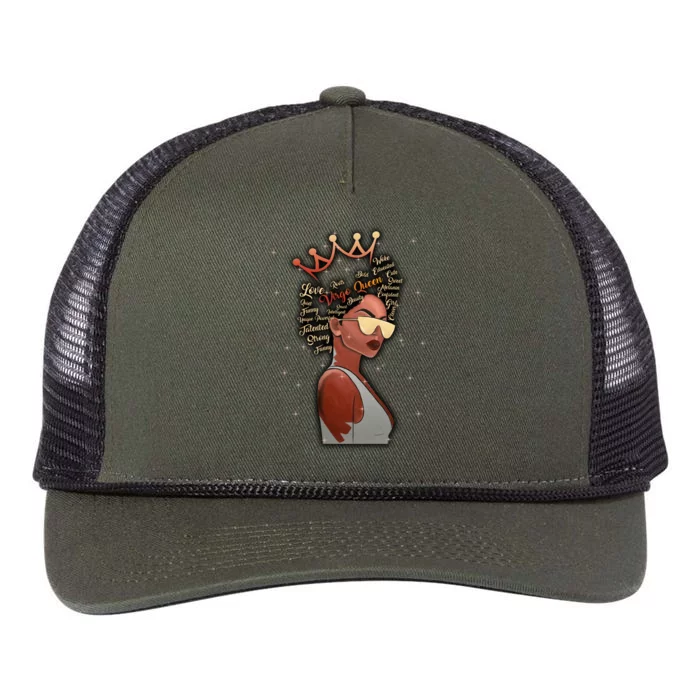 Virgo Queen Black Queen Birthday Funny Gift Zodiac Great Gift Retro Rope Trucker Hat Cap