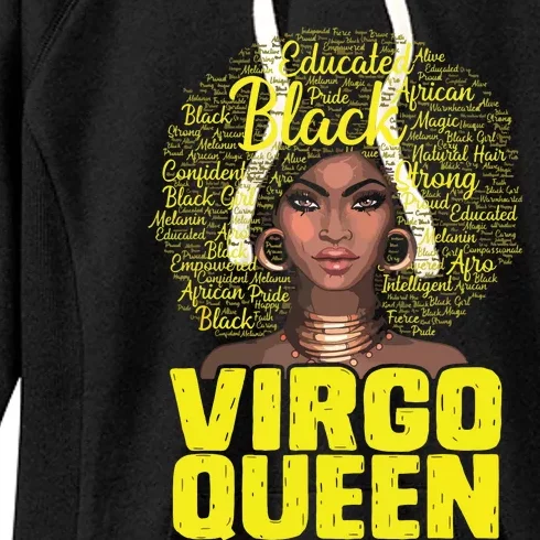 Virgo Queen Black Woman Afro Natural Hair African American Women's Fleece Hoodie