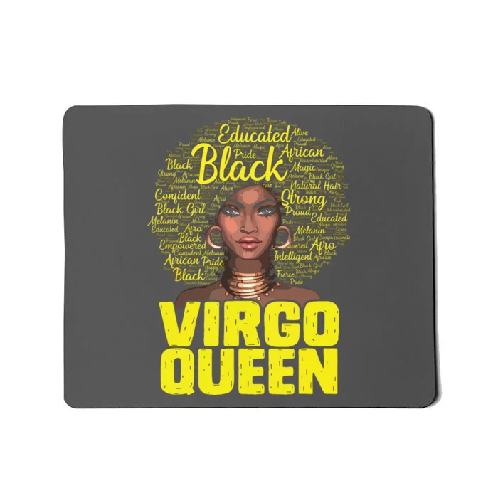 Virgo Queen Black Woman Afro Natural Hair African American Mousepad