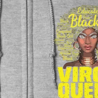 Virgo Queen Black Woman Afro Natural Hair African American Full Zip Hoodie