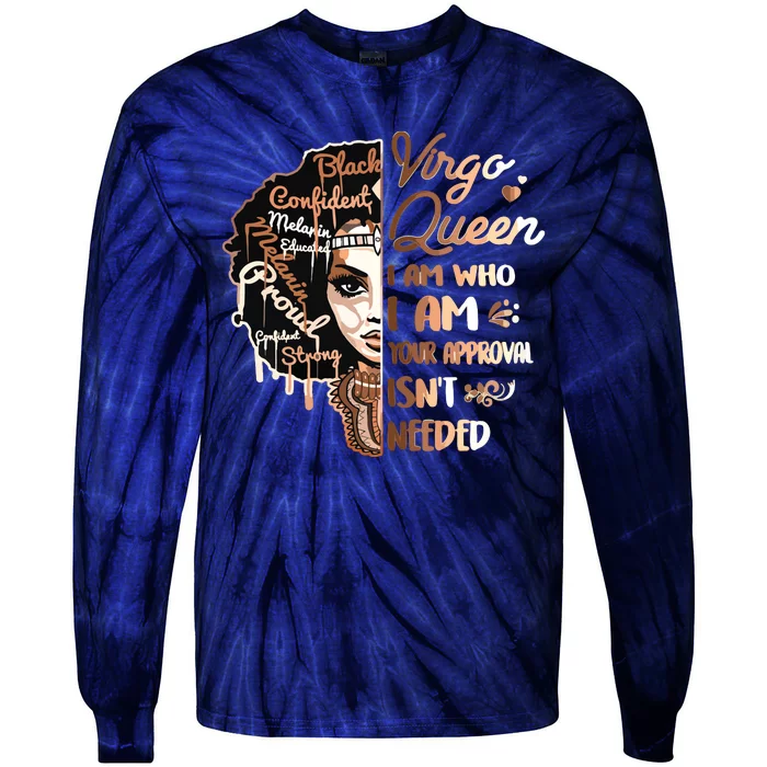 Virgo Queen Birthday Zodiac Black Women Girl Tie-Dye Long Sleeve Shirt