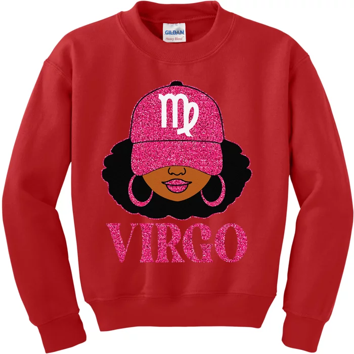 Virgo Queen Birthday Afro Hair Cap Hat Black Women Kids Sweatshirt