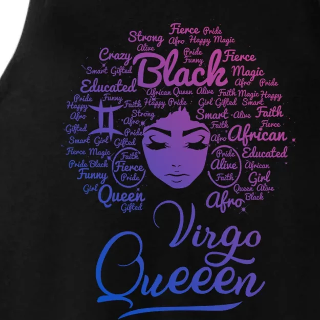 Virgo Queen Black Queen Birthday Funny Gift Zodiac Funny Gift Ladies Tri-Blend Wicking Tank