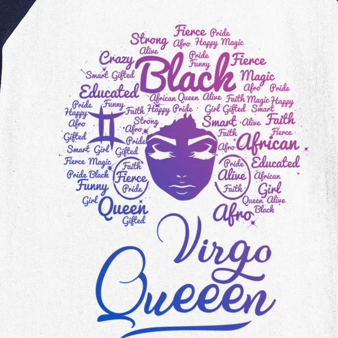 Virgo Queen Black Queen Birthday Funny Gift Zodiac Funny Gift Baseball Sleeve Shirt