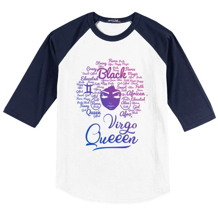 Virgo Queen Black Queen Birthday Funny Gift Zodiac Funny Gift Baseball Sleeve Shirt