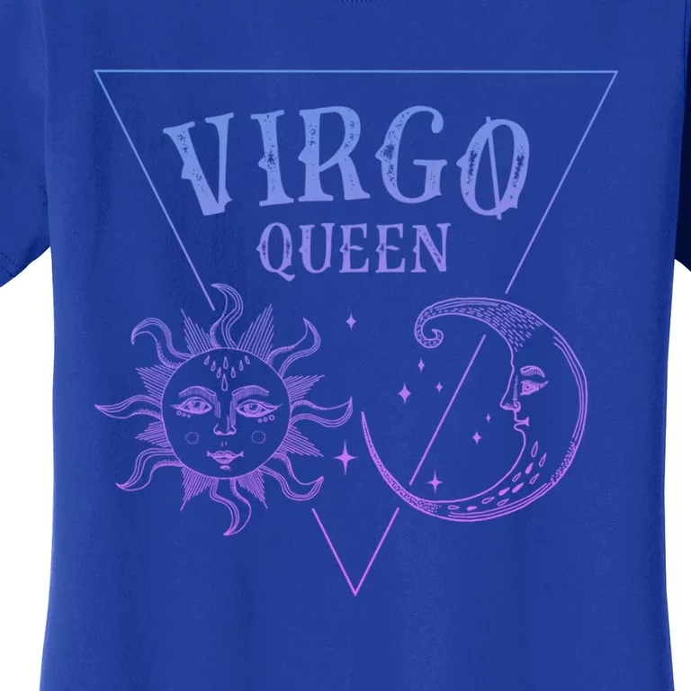 Virgo Queen / Blue Sun And Moon Virgo Birthday Astrology Funny Gift Women's T-Shirt