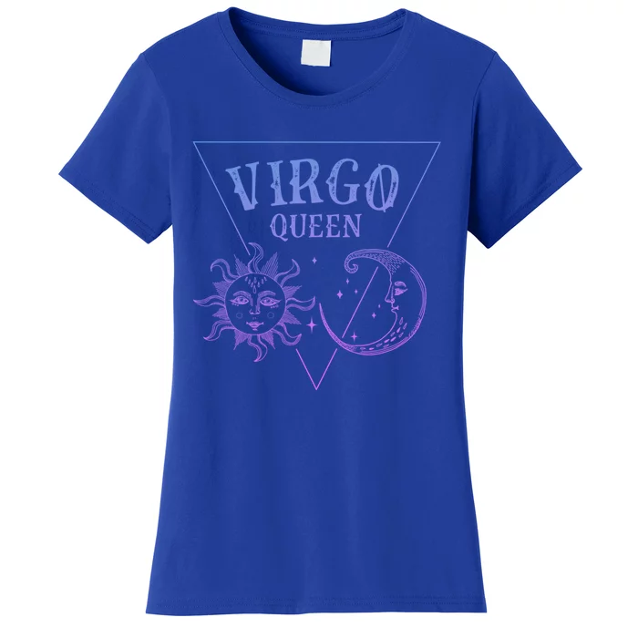 Virgo Queen / Blue Sun And Moon Virgo Birthday Astrology Funny Gift Women's T-Shirt