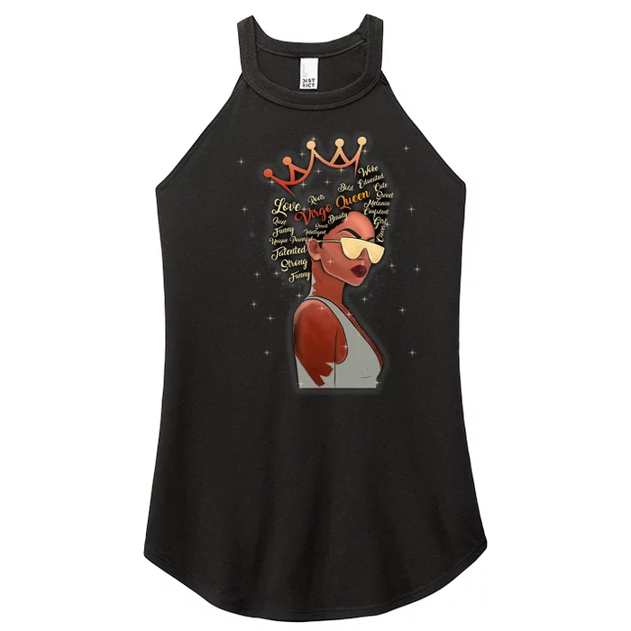 Virgo Queen Black Queen Birthday Gifts Zodiac Birthday Women’s Perfect Tri Rocker Tank