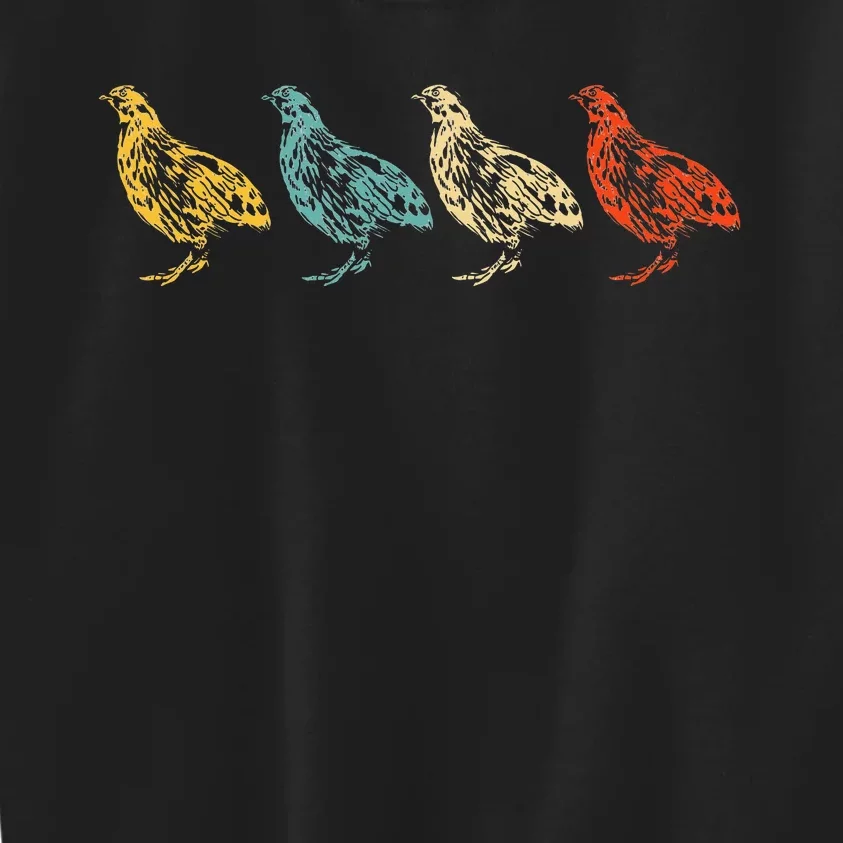 Vintage Quail Bird 60s 70s Quail Kids Sweatshirt