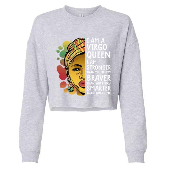 Virgo Queen Gift Astrology Zodiac Virgo Gift Cropped Pullover Crew