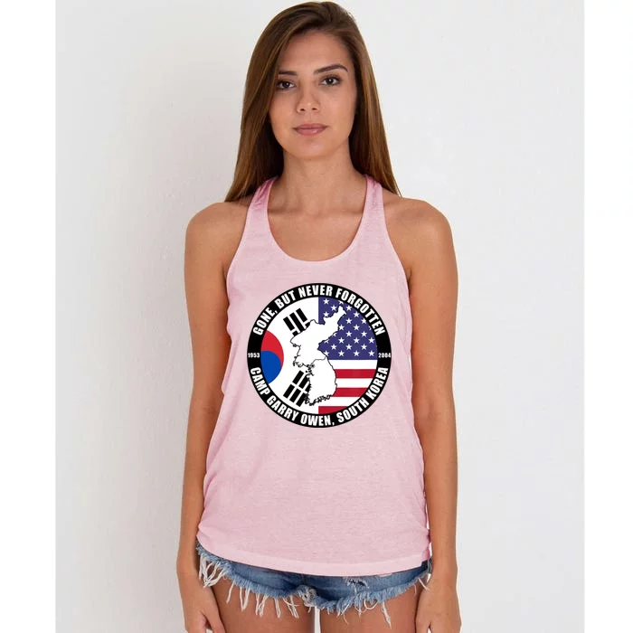 Veteran Quote Gone But Never Forgotten South Korea Women's Knotted Racerback Tank