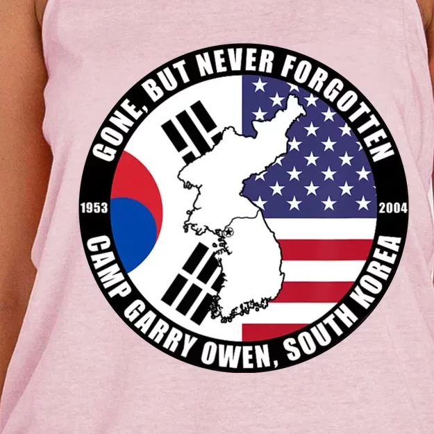 Veteran Quote Gone But Never Forgotten South Korea Women's Knotted Racerback Tank