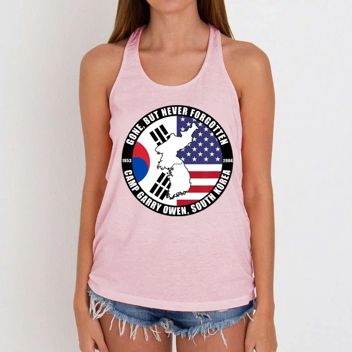 Veteran Quote Gone But Never Forgotten South Korea Women's Knotted Racerback Tank