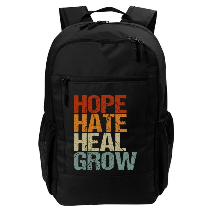 Vintage Quote Hope Hate Heal Grow Daily Commute Backpack