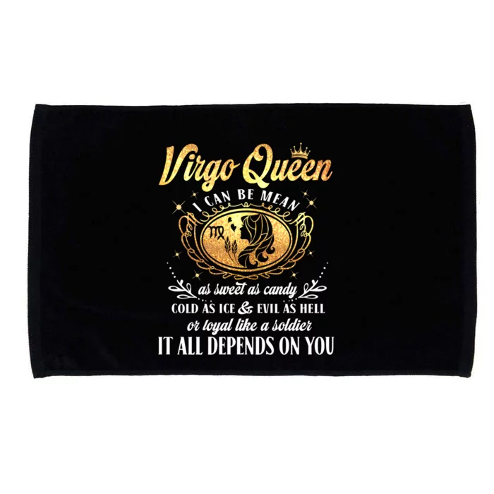 Virgo Queen I Can Be Mean As Sweet As Candy Birthday Gift Microfiber Hand Towel