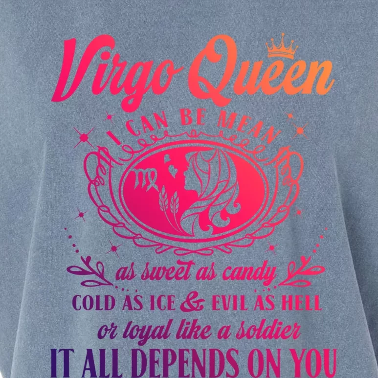 Virgo Queen I Can Be Mean As Sweet As Candy Birthday Meaningful Gift Garment-Dyed Women's Muscle Tee