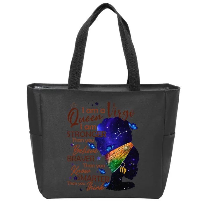 Virgo Queen I Am Stronger Birthday Gift For Black Wo Zip Tote Bag