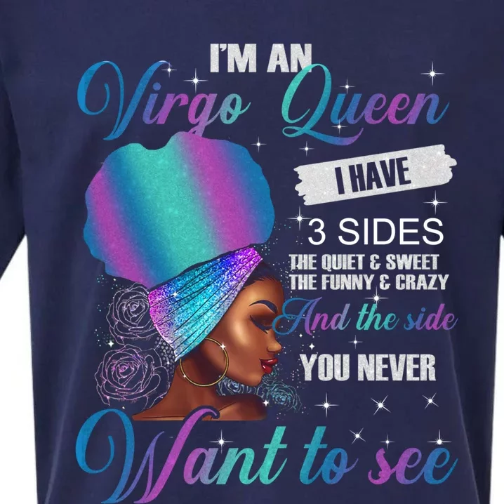 Virgo Queen I Have 3 Sides Birthday Gift Virgo Zodiac Cute Gift Sueded Cloud Jersey T-Shirt