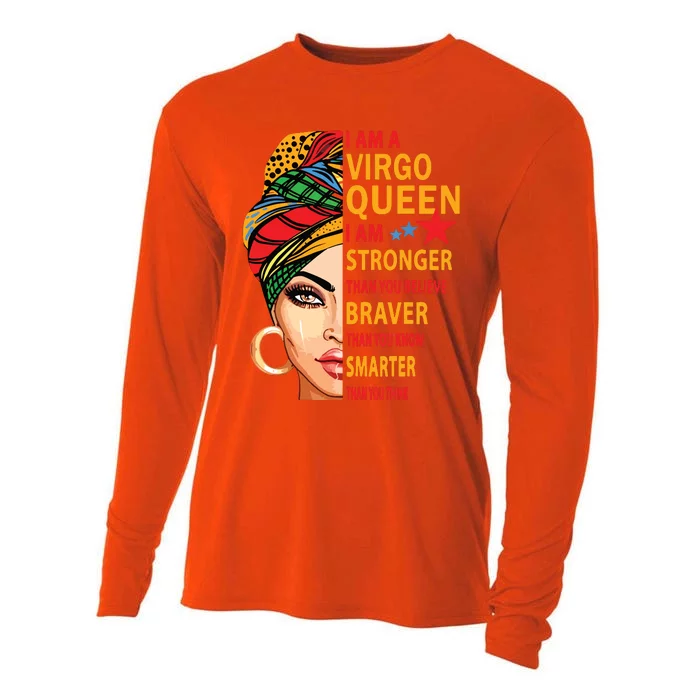 Virgo Queen I Am Stronger Birthday Gift For Virgo Zodiac Cooling Performance Long Sleeve Crew