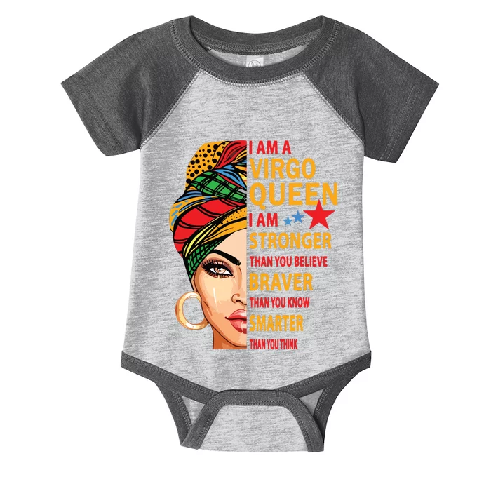 Virgo Queen I Am Stronger Birthday Gift For Virgo Zodiac Infant Baby Jersey Bodysuit