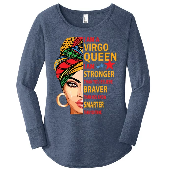 Virgo Queen I Am Stronger Birthday Gift For Virgo Zodiac Women's Perfect Tri Tunic Long Sleeve Shirt