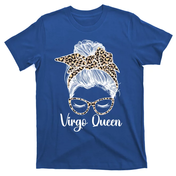 Virgo Queen Messy Bun Virgo Zodiac Sign Virgo Horoscope Cute Gift T-Shirt