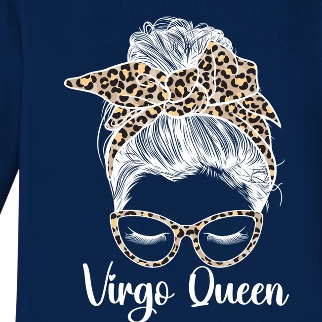 Virgo Queen Messy Bun Virgo Zodiac Sign Virgo Horoscope Cute Gift Baby Long Sleeve Bodysuit