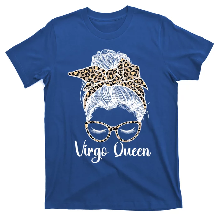 Virgo Queen Messy Bun Virgo Zodiac Sign Virgo Horoscope Gift T-Shirt