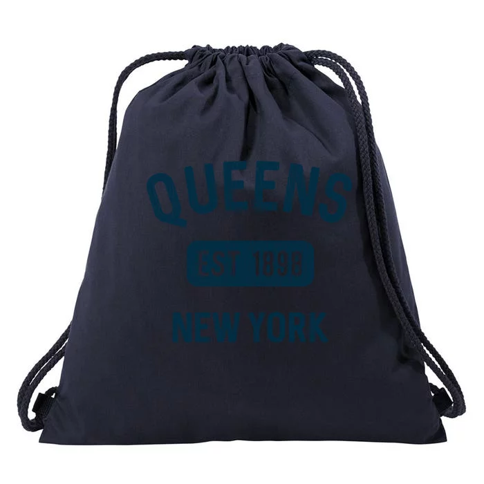 Vintage Queens Ny Nyc Gifts Souvenir Queens Est 1898 Drawstring Bag