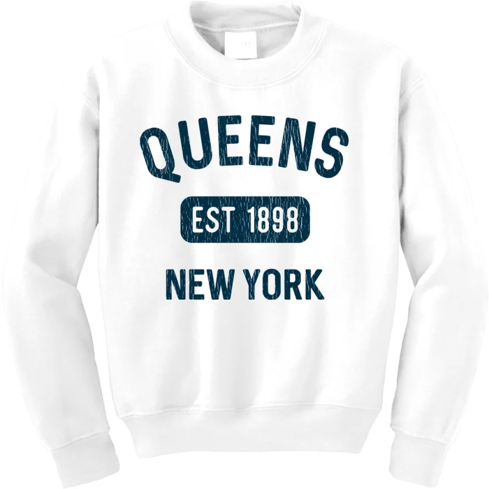 Vintage Queens Ny Nyc Gifts Souvenir Queens Est 1898 Kids Sweatshirt