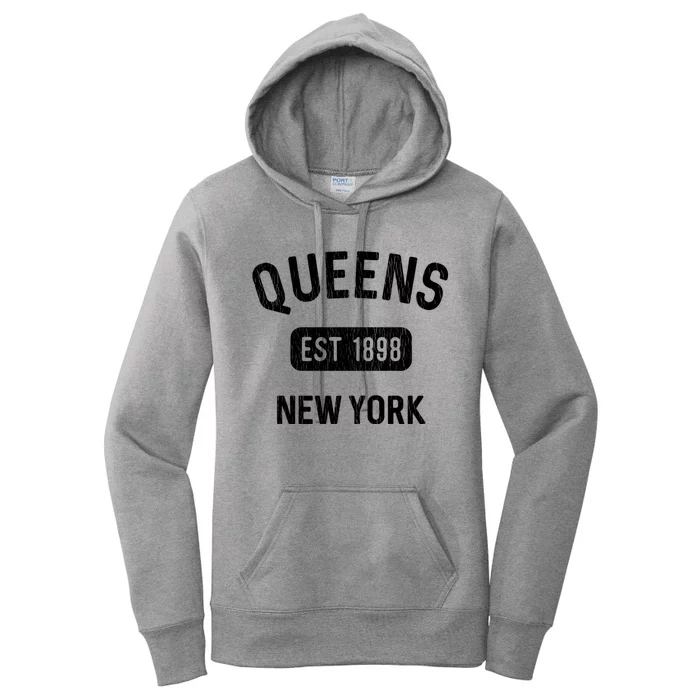 Vintage Queens Ny Nyc Gifts Souvenir Queens Est 1898 Women's Pullover Hoodie