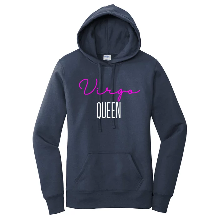 Virgo Queen Pink Writing / Funny Zodiac Virgo Birthday Great Gift Women's Pullover Hoodie